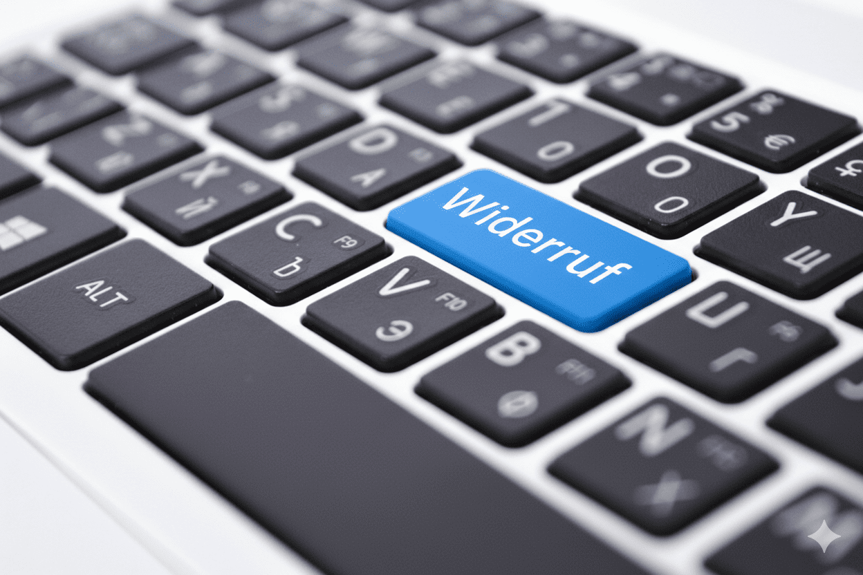 Tastatur mit einem Widerrufsbutton