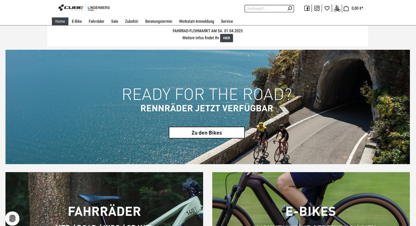 Bike & Fahrrad Shopware-Shop