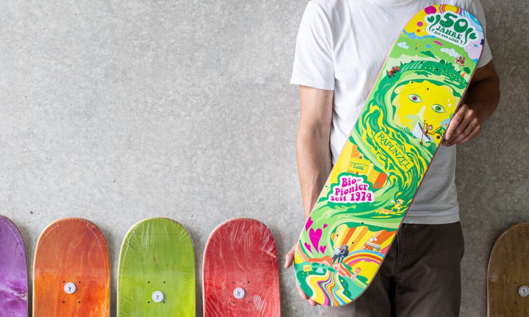 Keep rollin, rollin, rollin… – Skateboard Design für Rapunzel Naturkost
