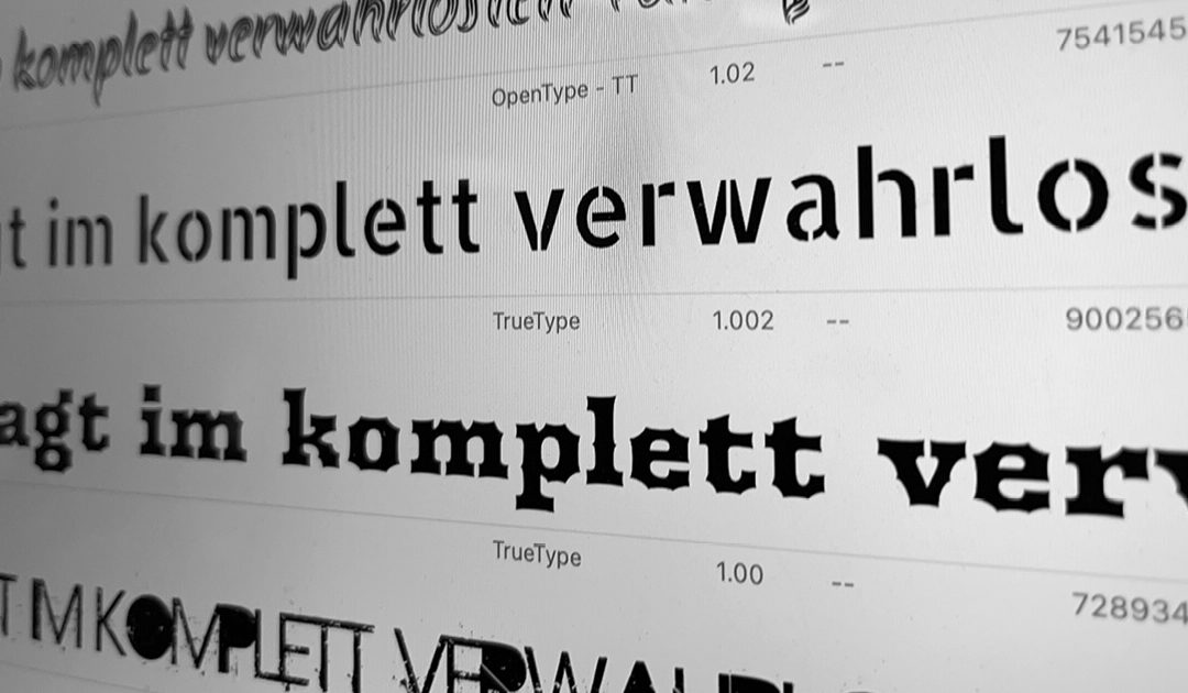 Schrift- und Farbwahl